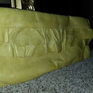 Hobo International Clutch with Yellow Ruffles